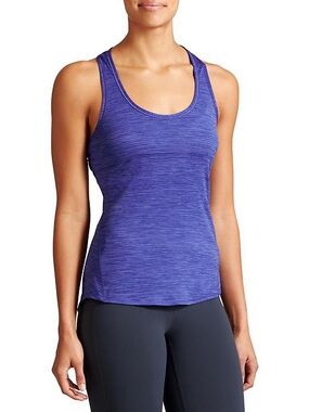 Athleta Blue Shadow Stripe Chi Racerback Tank Top